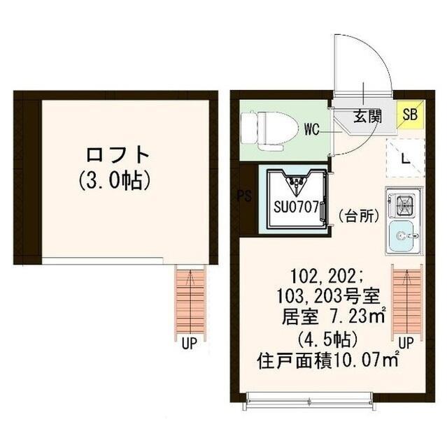 SEA SOUND 中野(ワンルーム/2階)の間取り写真