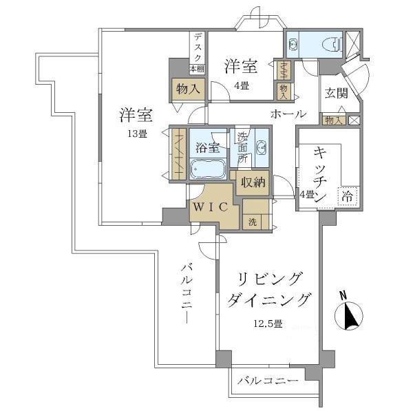 HOWFF RELAX三軒茶屋(2LDK/1階)の間取り写真