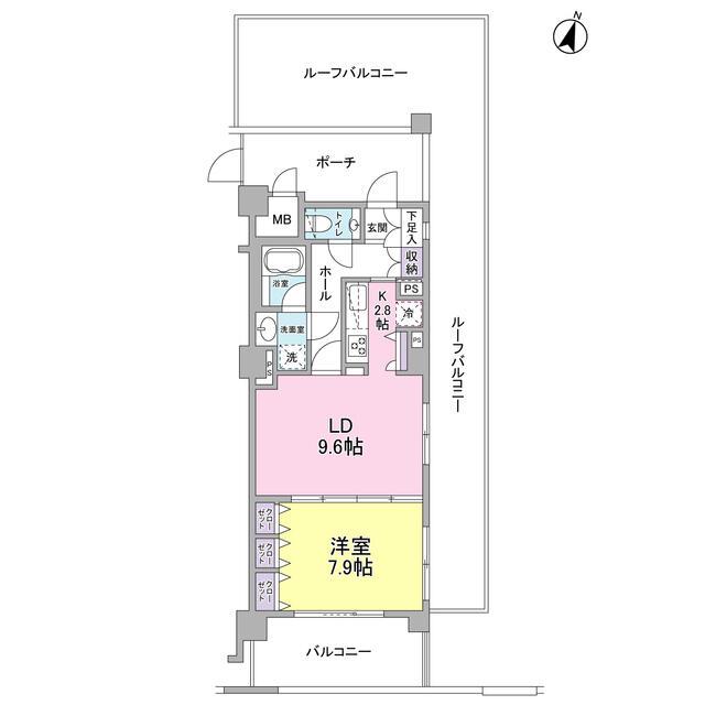 ソアラノーム碑文谷(1LDK/4階)の間取り写真