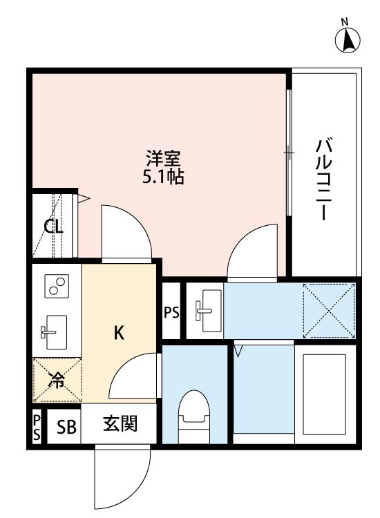 CRASTINE西尾久(1K/3階)の間取り写真