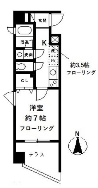 MERE DE REVE(1K/1階)の間取り写真