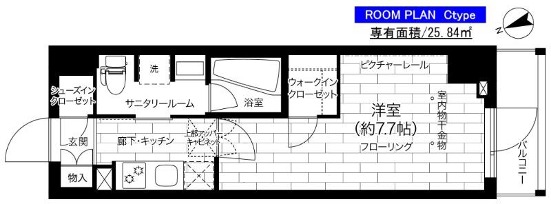 ステージグランデ亀有アジールコート(1K/6階)の間取り写真