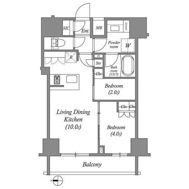ACP RESIDENCE錦糸町(2LDK/5階)の間取り写真