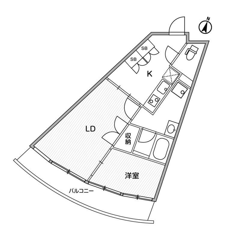 GRANDUO代々木2(2K/3階)の間取り写真