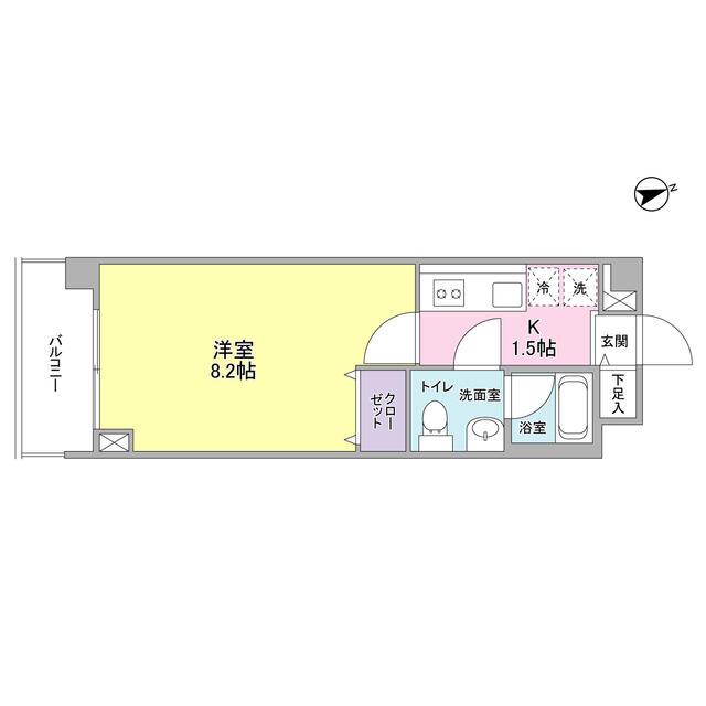 エスポワール尾山台(1K/1階)の間取り写真