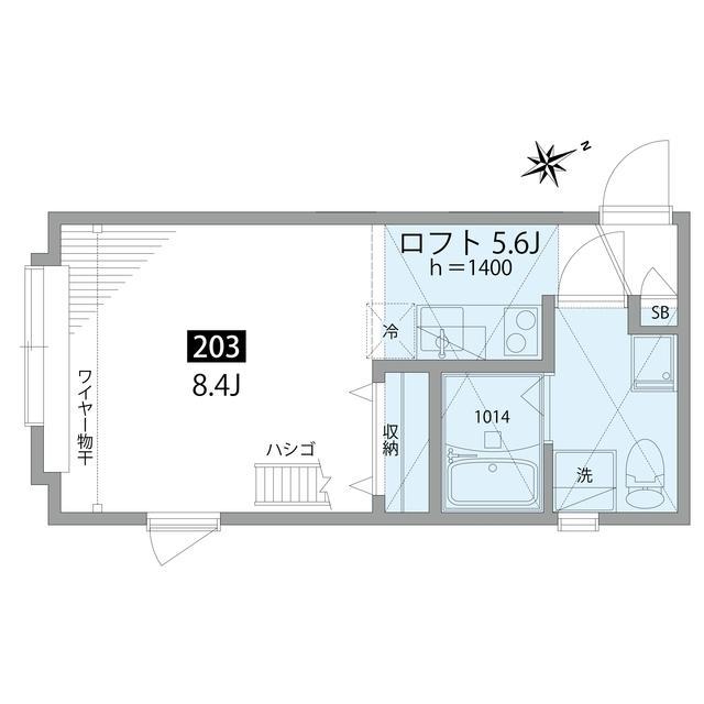 CIEL浜田山(ワンルーム/2階)の間取り写真