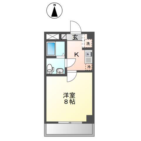 リバパレス高井戸(1K/2階)の間取り写真