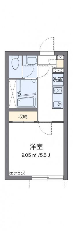 クレイノKMメゾン(1K/2階)の間取り写真