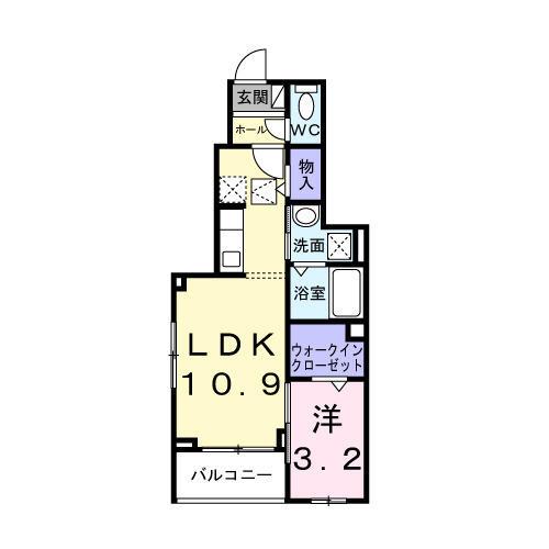 アルカディアⅡ(1LDK/1階)の間取り写真