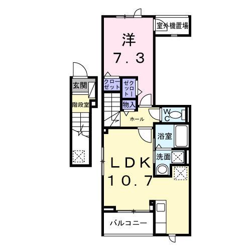 アルカディアⅡ(1LDK/2階)の間取り写真