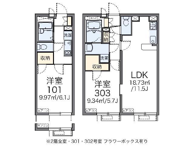レオパレスエーデルハイム(1K/2階)の間取り写真