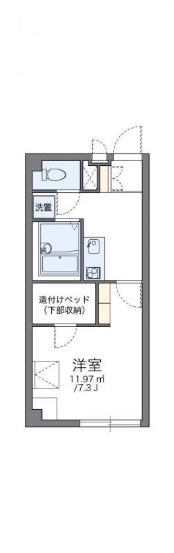 レオパレスラホンテーヌ(1K/3階)の間取り写真