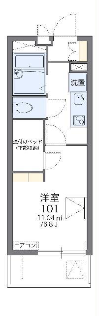 レオパレスシェモアⅢ(1K/3階)の間取り写真
