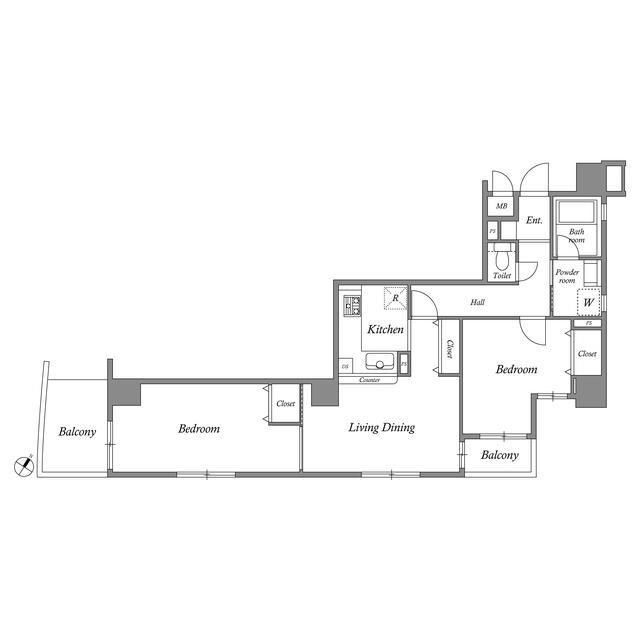 オーパスホームズ白山(2LDK/7階)の間取り写真