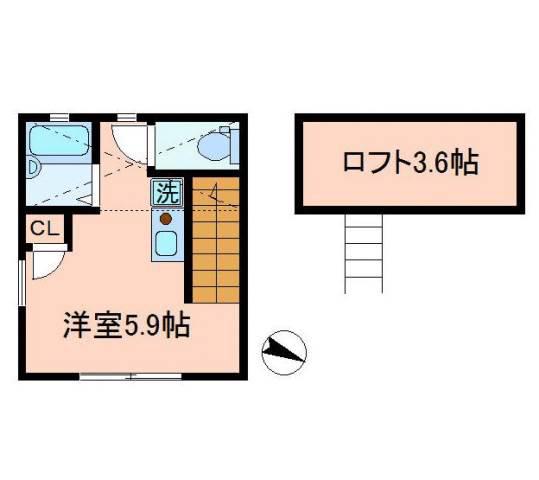 バーミープレイス王子Ⅱ(ワンルーム/2階)の間取り写真