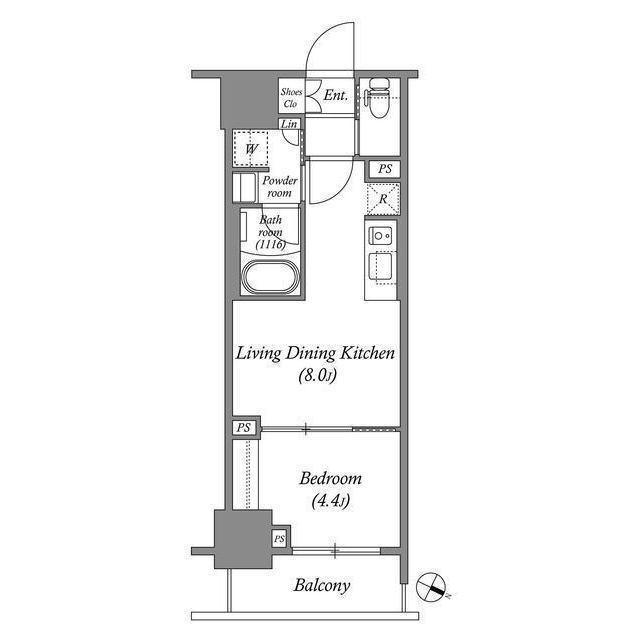 ACP RESIDENCE 浅草(1LDK/3階)の間取り写真