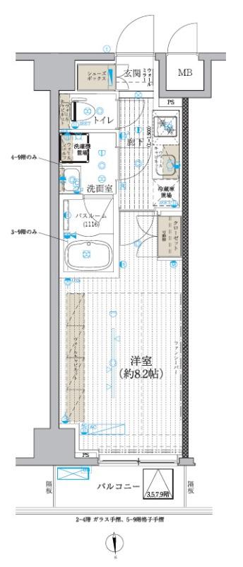ブライズ北綾瀬(1K/7階)の間取り写真