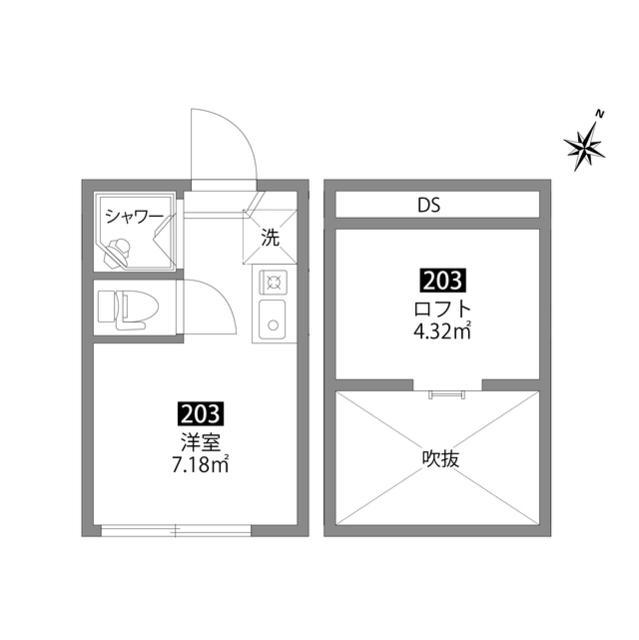 グレースリーブル(ワンルーム/2階)の間取り写真