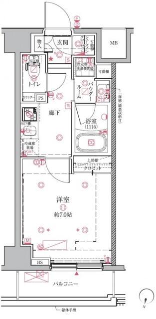 クレイシアIDZ北赤羽(1K/9階)の間取り写真