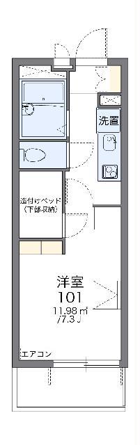 レオパレスウィステリア都立家政(1K/1階)の間取り写真