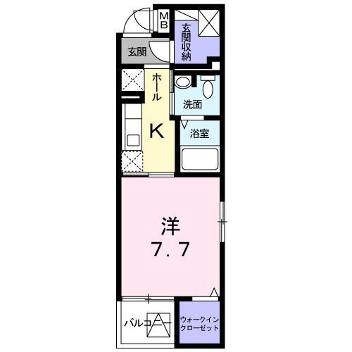 セシリア(1K/3階)の間取り写真