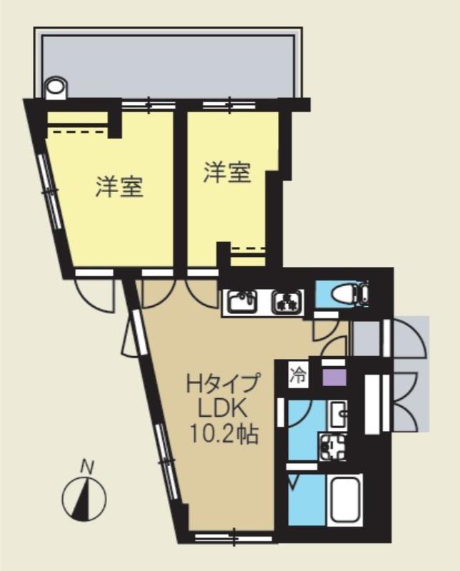CREAL新高円寺(2LDK/3階)の間取り写真