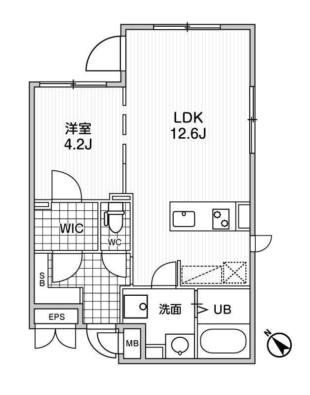 MDM駒沢大学(1LDK/4階)の間取り写真