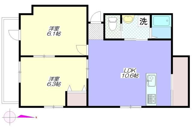 パインヒル19(2LDK/1階)の間取り写真