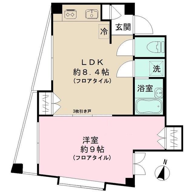 アヴァンス目黒(1LDK/3階)の間取り写真