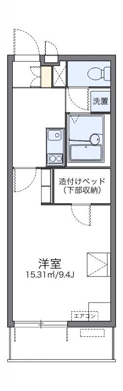 レオパレスソレーユⅢ(1K/3階)の間取り写真