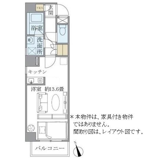 グランディール広尾(ワンルーム/2階)の間取り写真