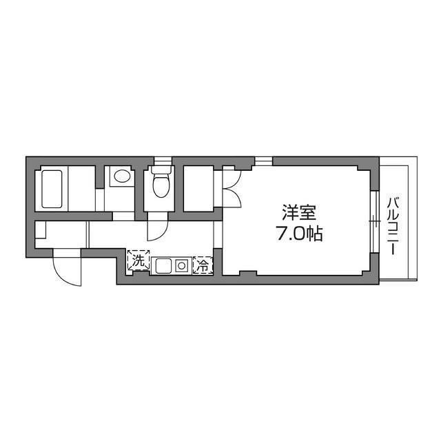 フォンティーン24(1K/3階)の間取り写真