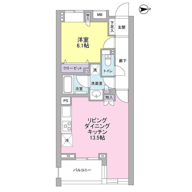 デュエット北千住マキア(1LDK/1階)の間取り写真