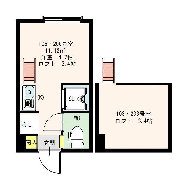 STAGE南阿佐ヶ谷(ワンルーム/1階)の間取り写真