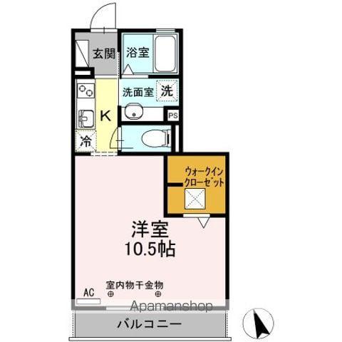 セレッサウーノ(1K/1階)の間取り写真