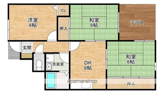 ウエストリバーハイツ(3DK/2階)の間取り写真