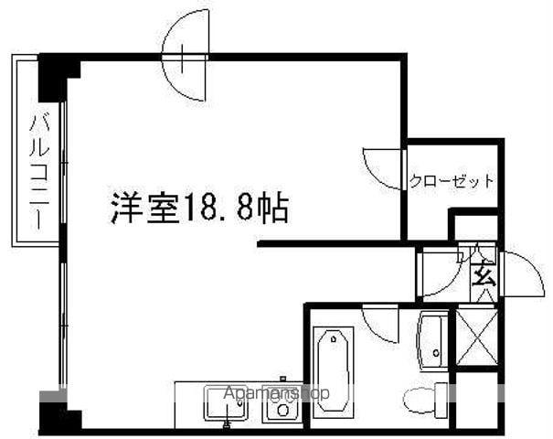 ASレジデンス材木町(ワンルーム/7階)の間取り写真