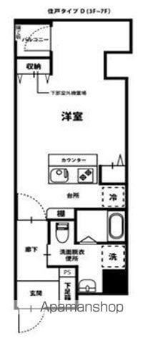 NIKKEI MARKS(ワンルーム/4階)の間取り写真