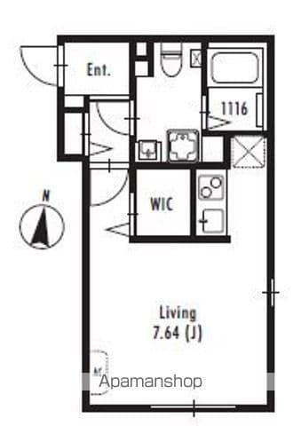 プライマル中野新橋(ワンルーム/2階)の間取り写真