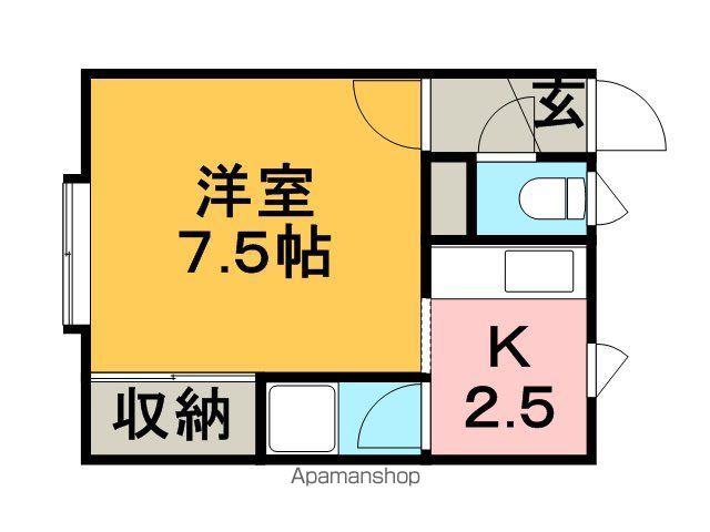 コートノーム(1K/1階)の間取り写真