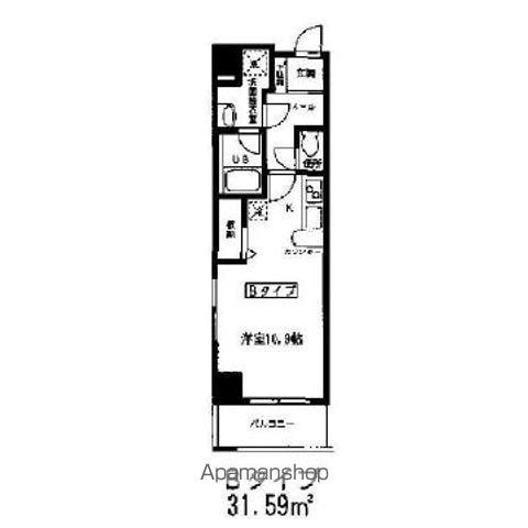 SKハイツ(1K/1階)の間取り写真