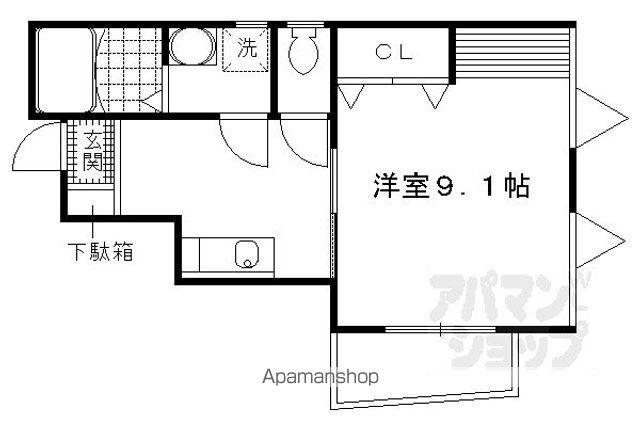 デメテル藤森(1K/2階)の間取り写真
