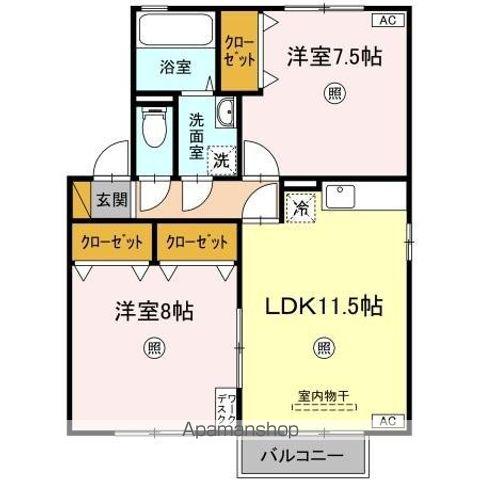 リビングタウン野田A・B・C(2LDK/2階)の間取り写真