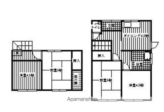久大本線 久留米大学前駅 徒歩21分 2階建 築46年(4DK)の間取り写真