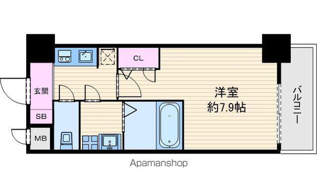 アーデン谷町(1K/8階)の間取り写真