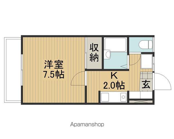コーポ家前(1K/2階)の間取り写真