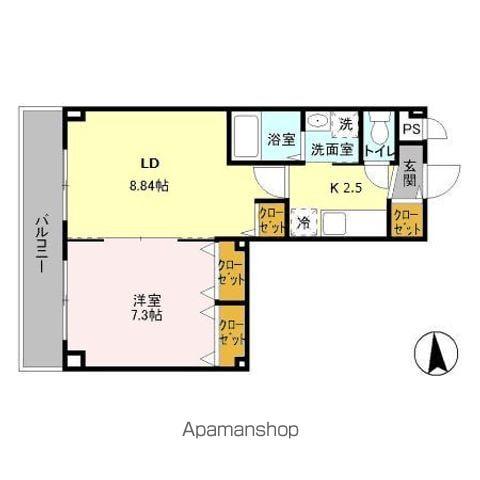 ベルレジデンス(1LDK/2階)の間取り写真