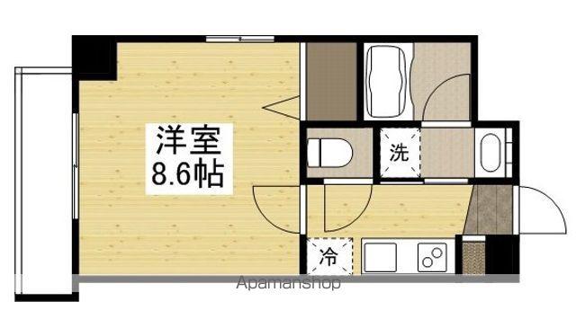 月光岡山市役所前(1K/6階)の間取り写真