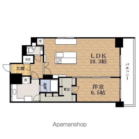 URBANEX谷町四丁目(1LDK/15階)の間取り写真