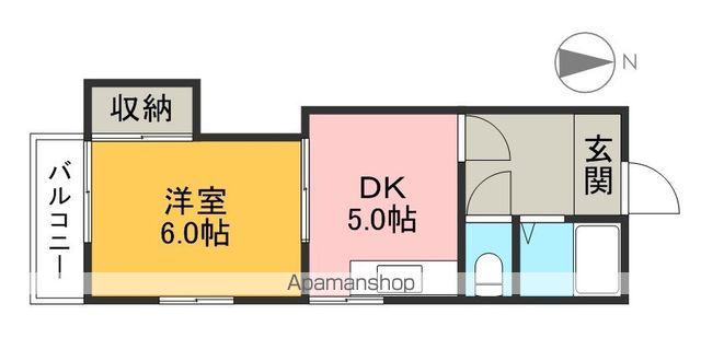 ハイツサンバード(1DK/2階)の間取り写真